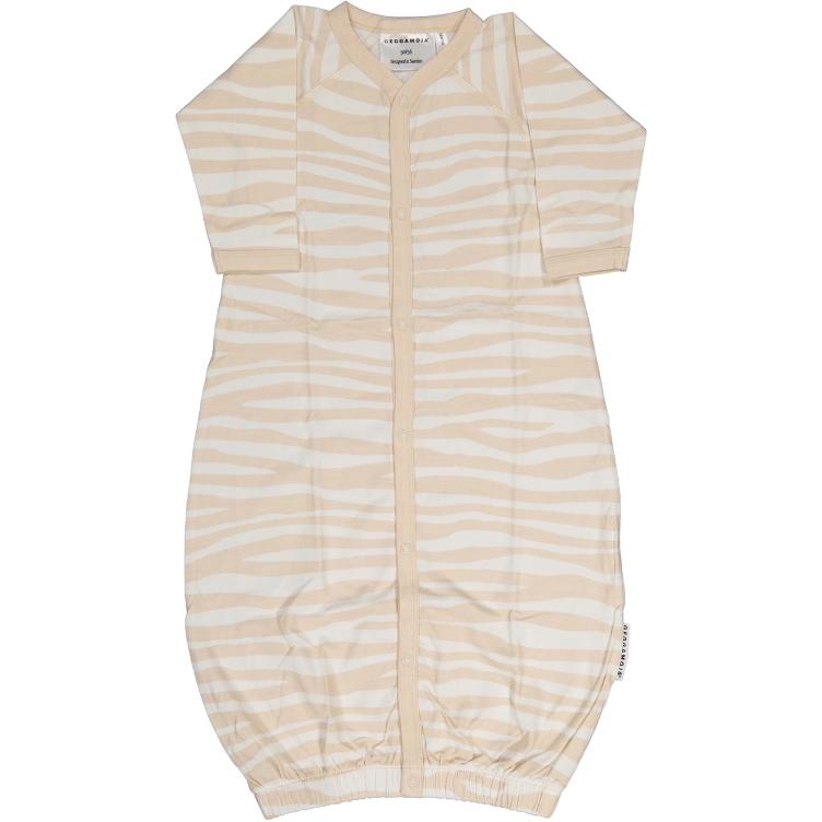 Geggamoja Schlafhemd aus Bambus `Zartbeige Zebra` (bio)