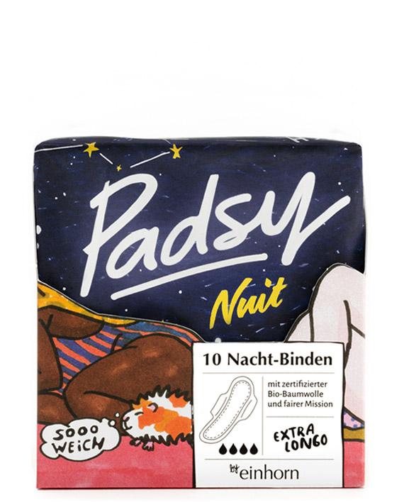 Einhorn Bio-Baumwoll Nacht-Binden `Padsy Nuit`